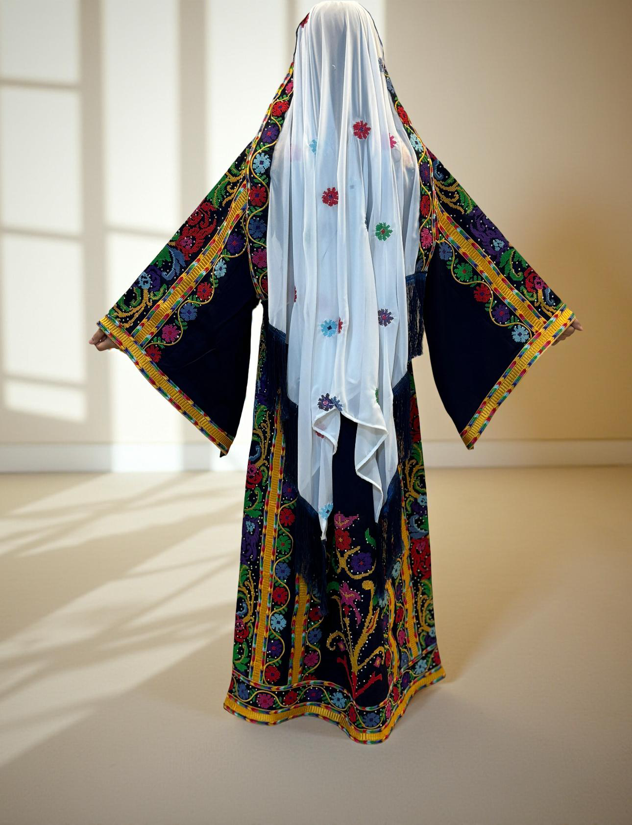Navy blue fabric thobe