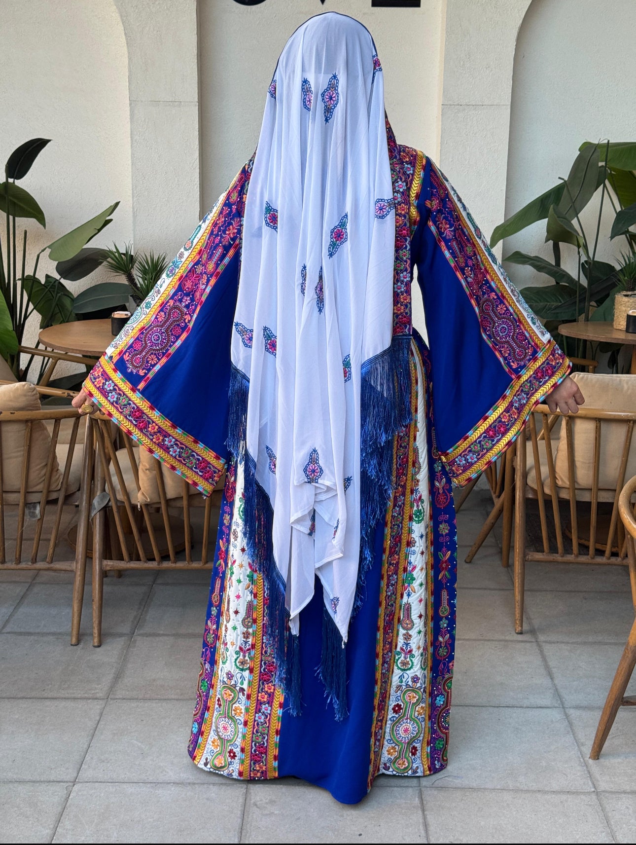 Royal blue fabric thobe