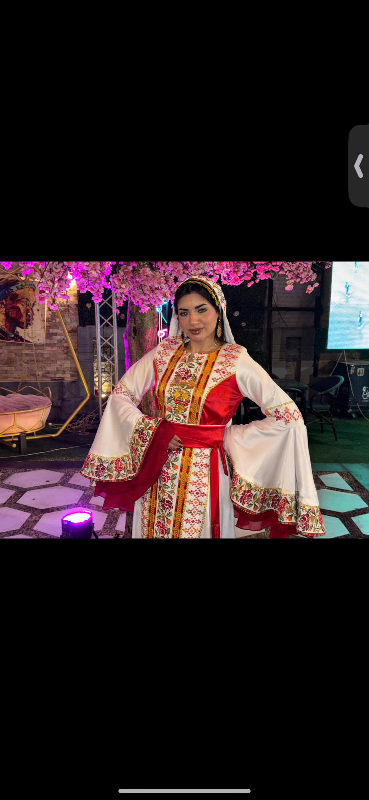 White and Red satin thobe/ dress