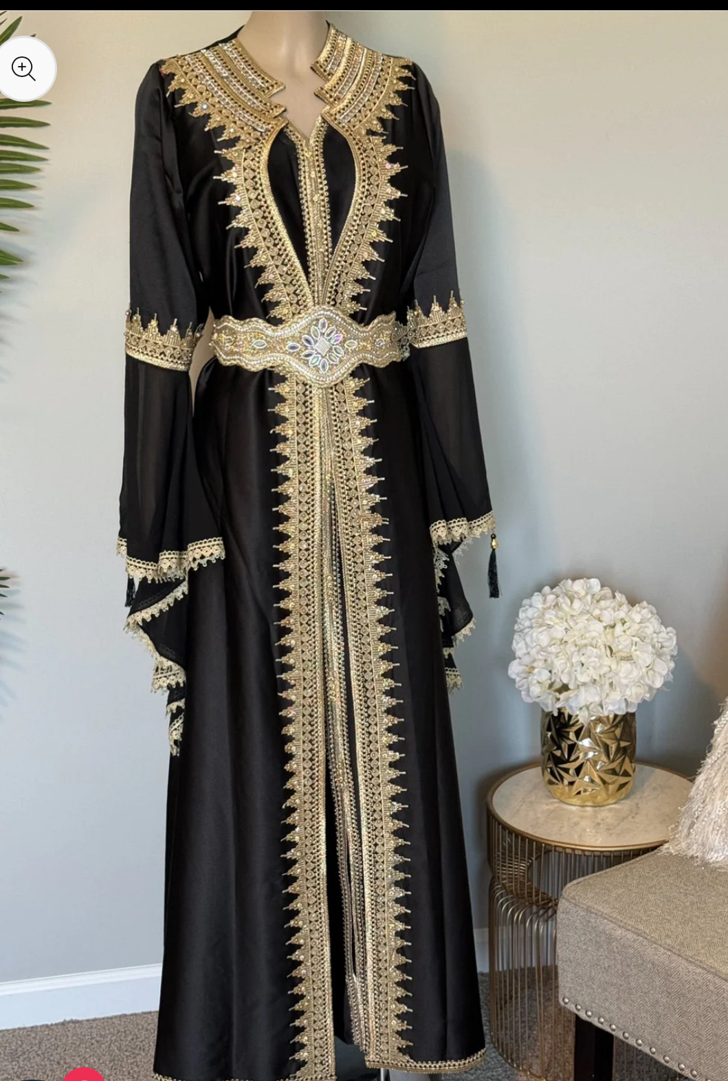 Black and gold caftan/ dress/ abaya