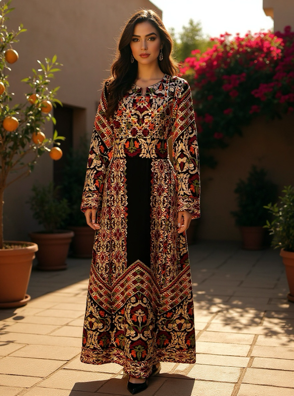 Black thobe with beautiful embroidery