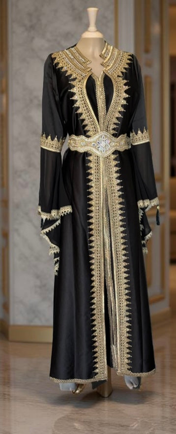 Black and gold caftan/ dress/ abaya