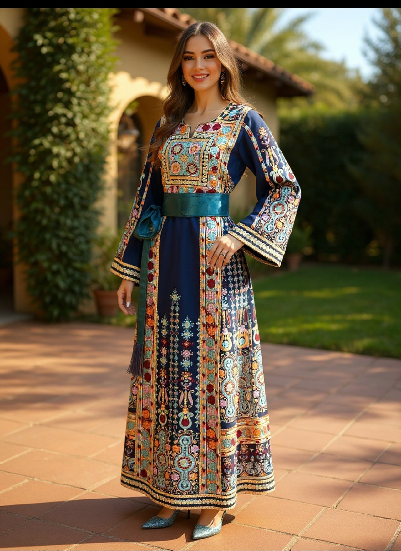 Deep Navy blue fabric thobe