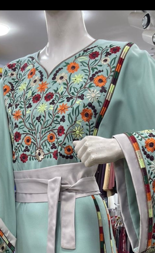 Mint green flowers and Manajil thobe