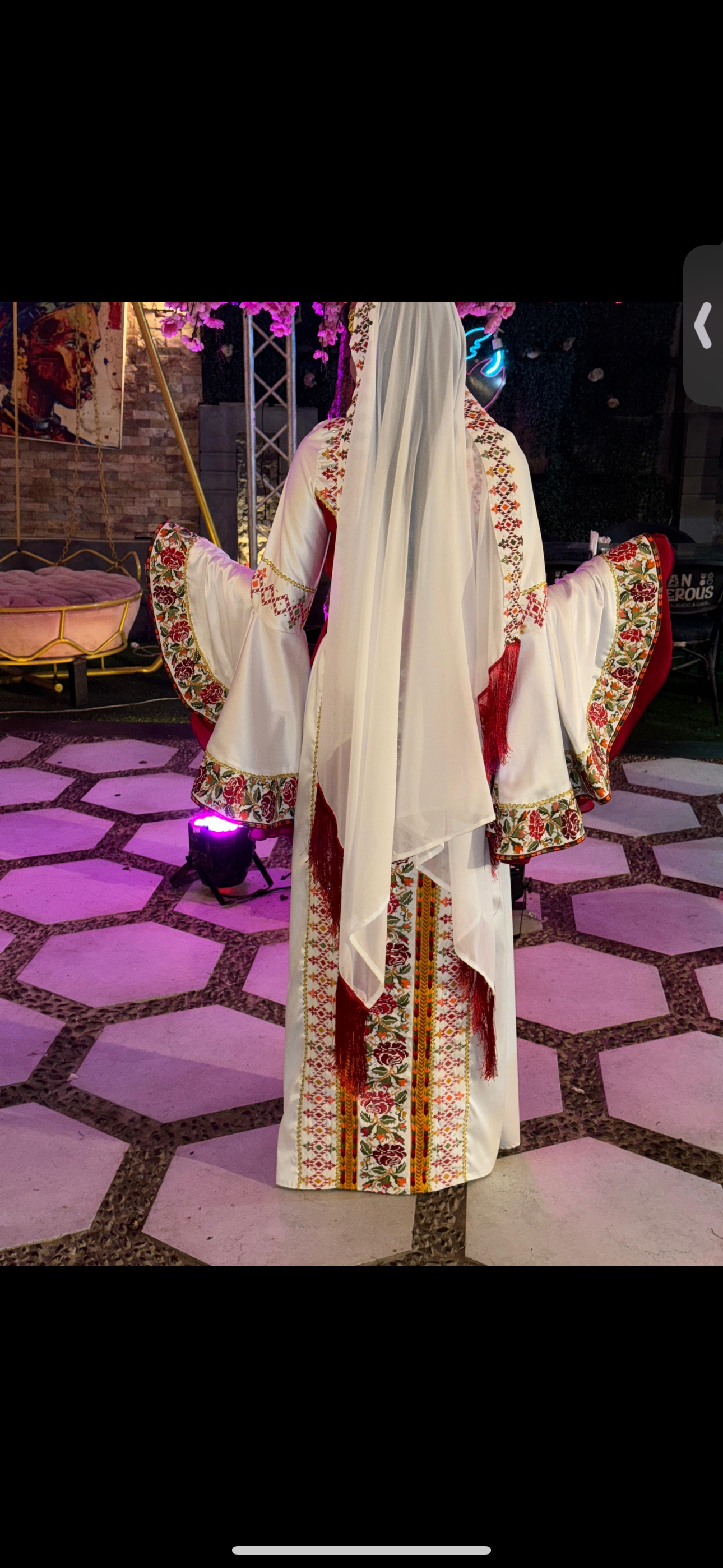 White and Red satin thobe/ dress