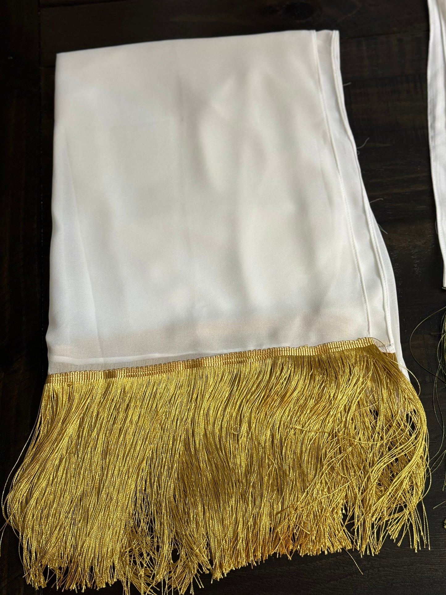 Off- white and gold head scarf