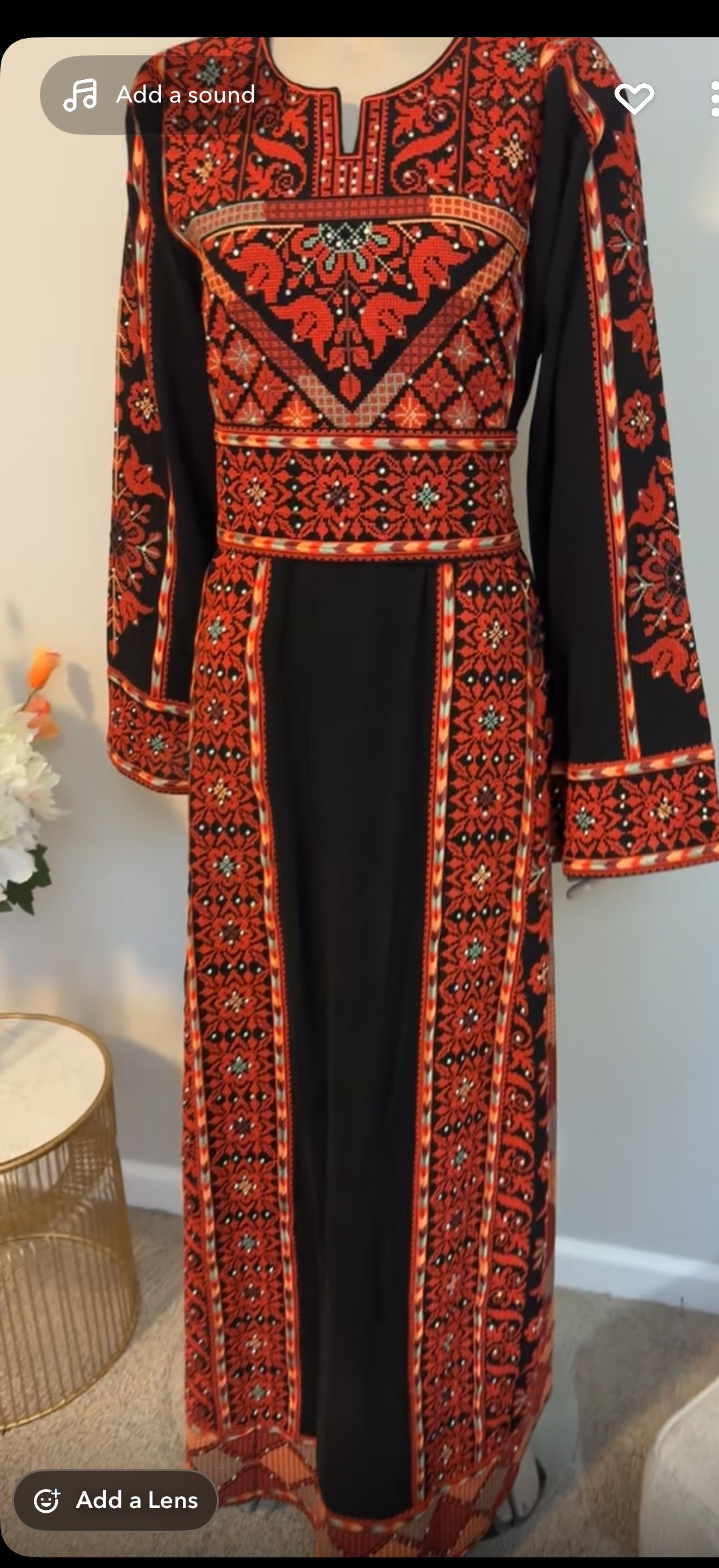 Black thobe with beautiful colors