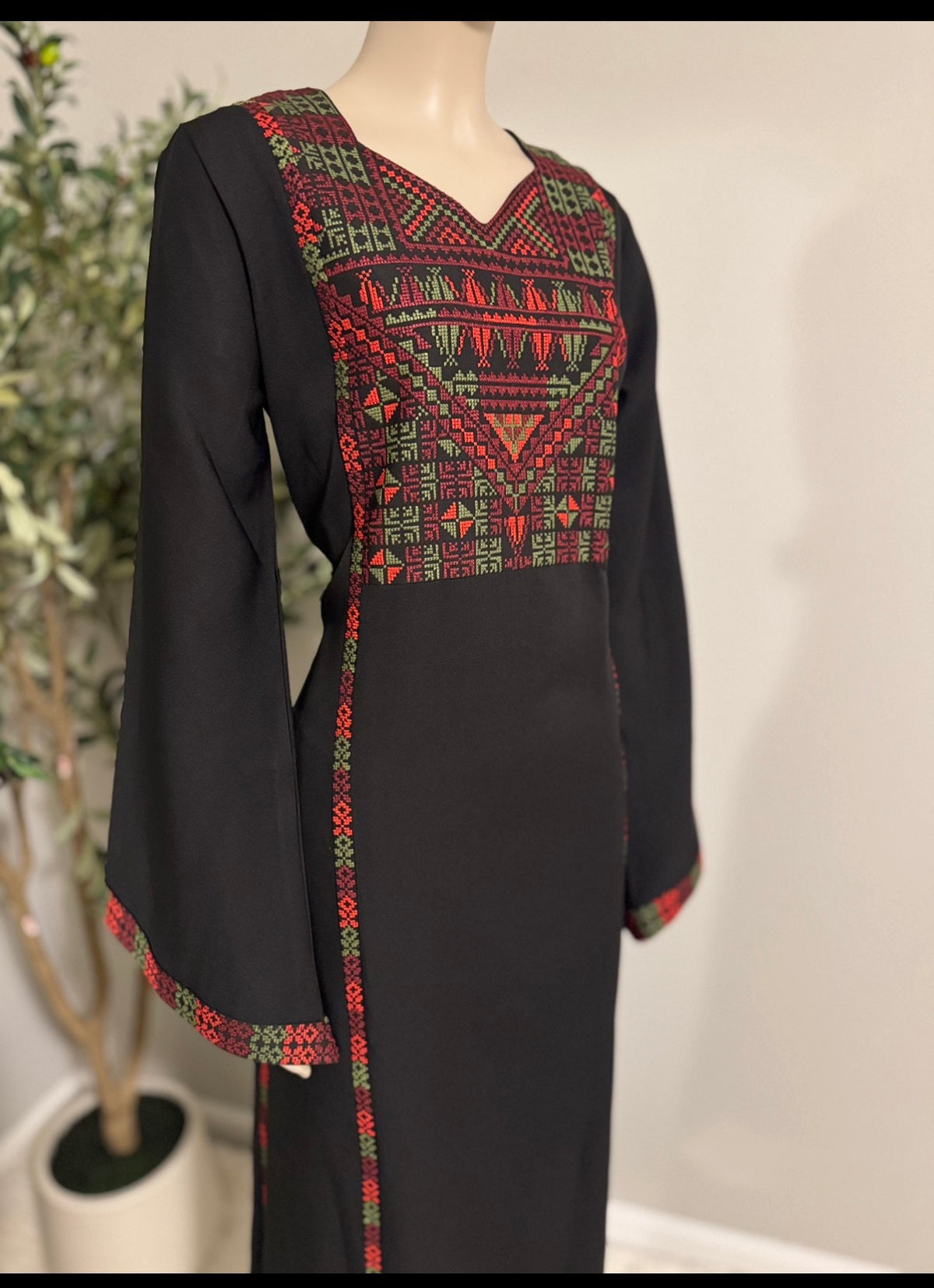 Black Women’s Dress with Embroidery