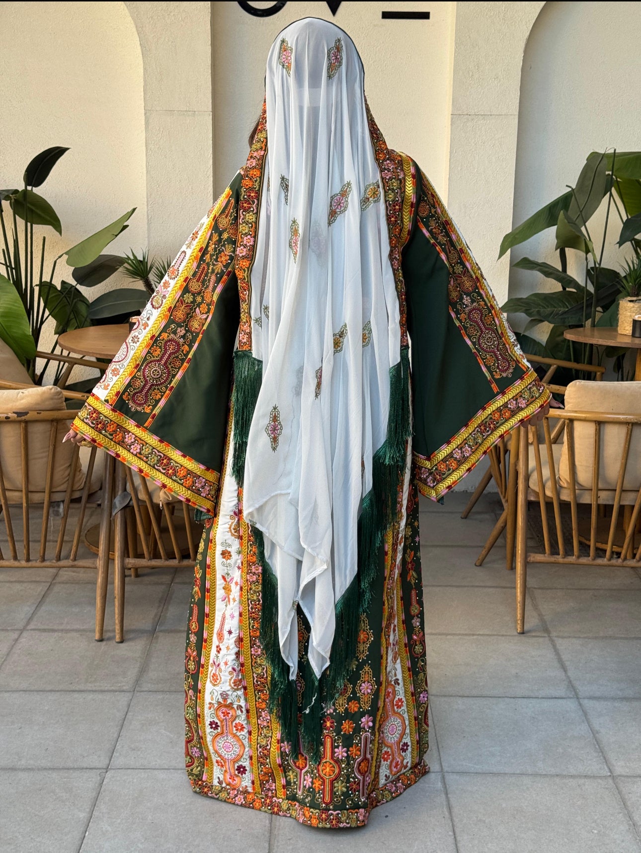 Olive green fabric thobe