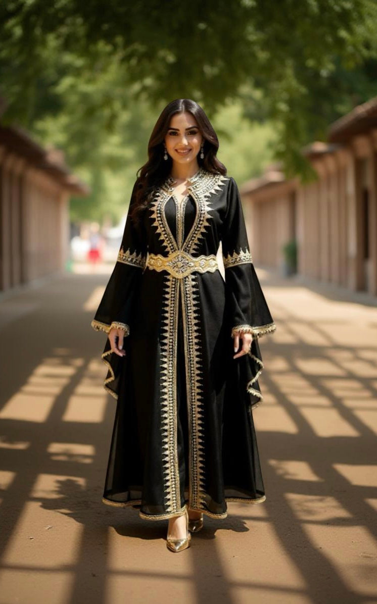 Black and gold caftan/ dress/ abaya