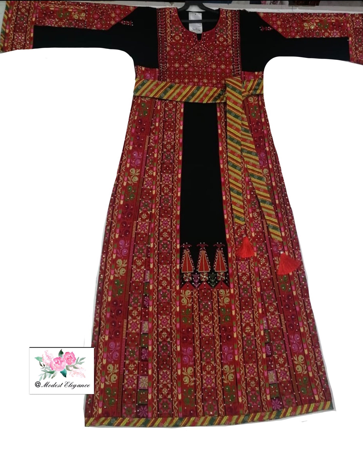 Black thobe with beautiful colors