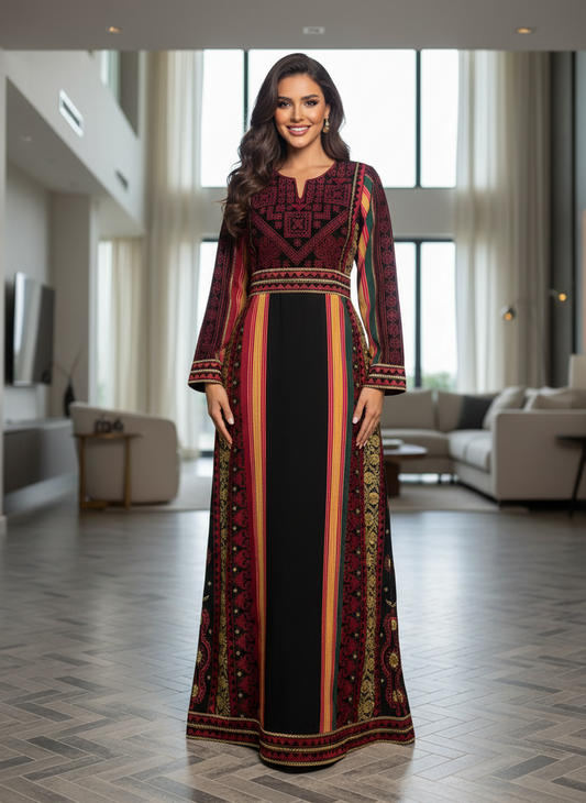 Black and Majdalwee with burgundy thobe