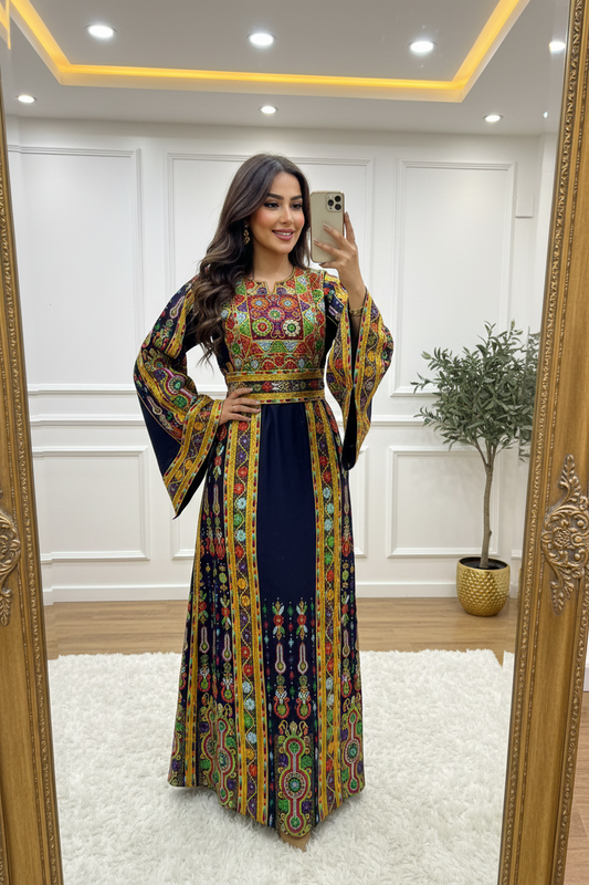 Navy blue fabric thobe