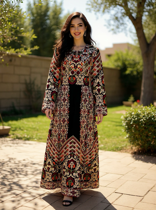 Black thobe with beautiful embroidery