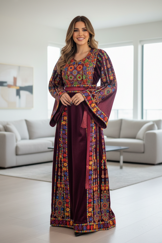 Burgundy silk velvet