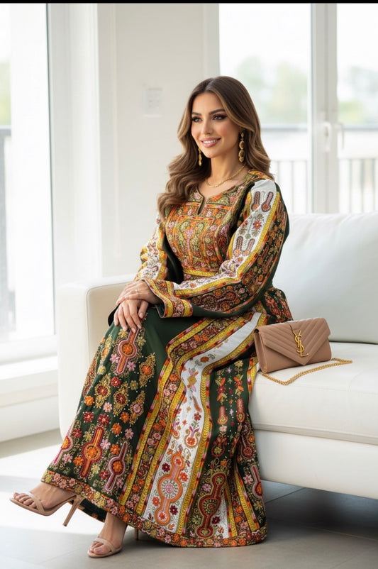 Olive green fabric thobe