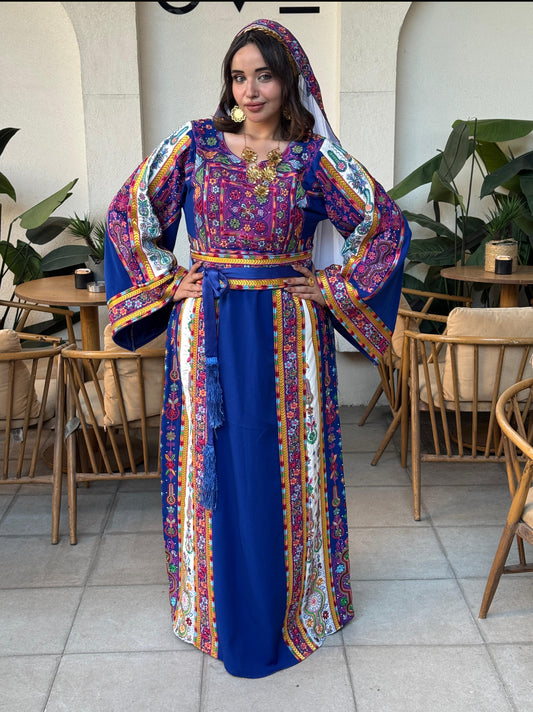 Royal blue fabric thobe