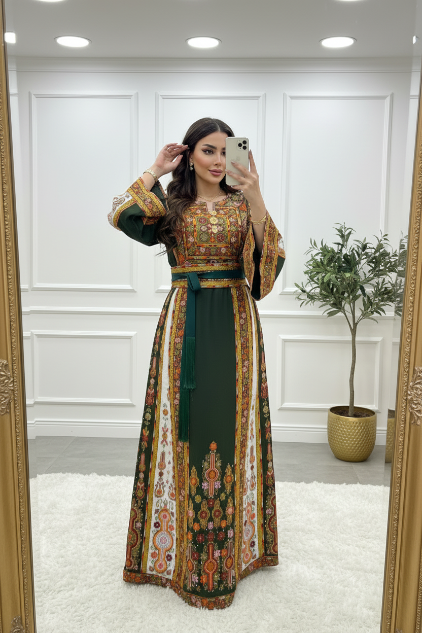 Olive green fabric thobe