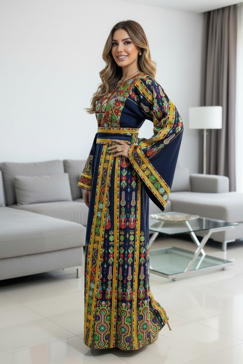 Navy blue fabric thobe