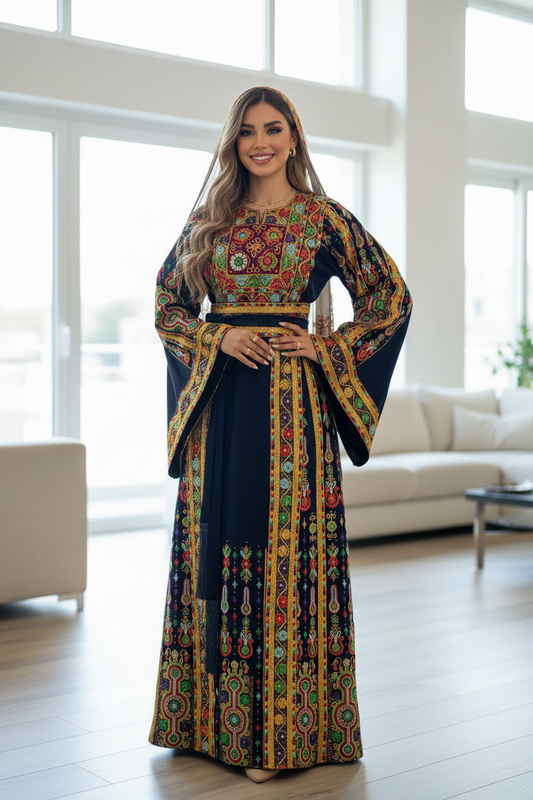 Navy blue fabric thobe