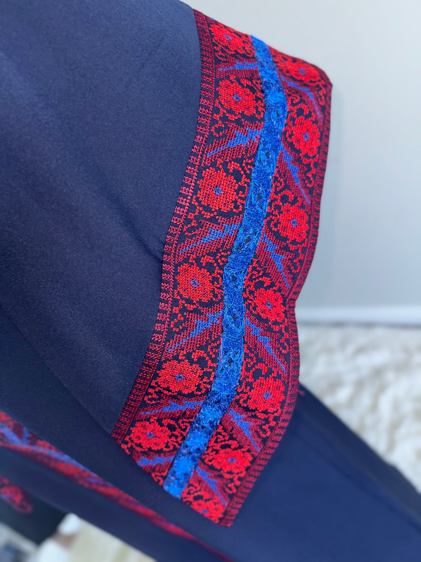 Navy blue embroidered Abaya /dress