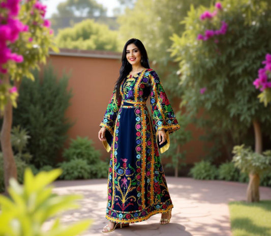 Navy blue fabric thobe
