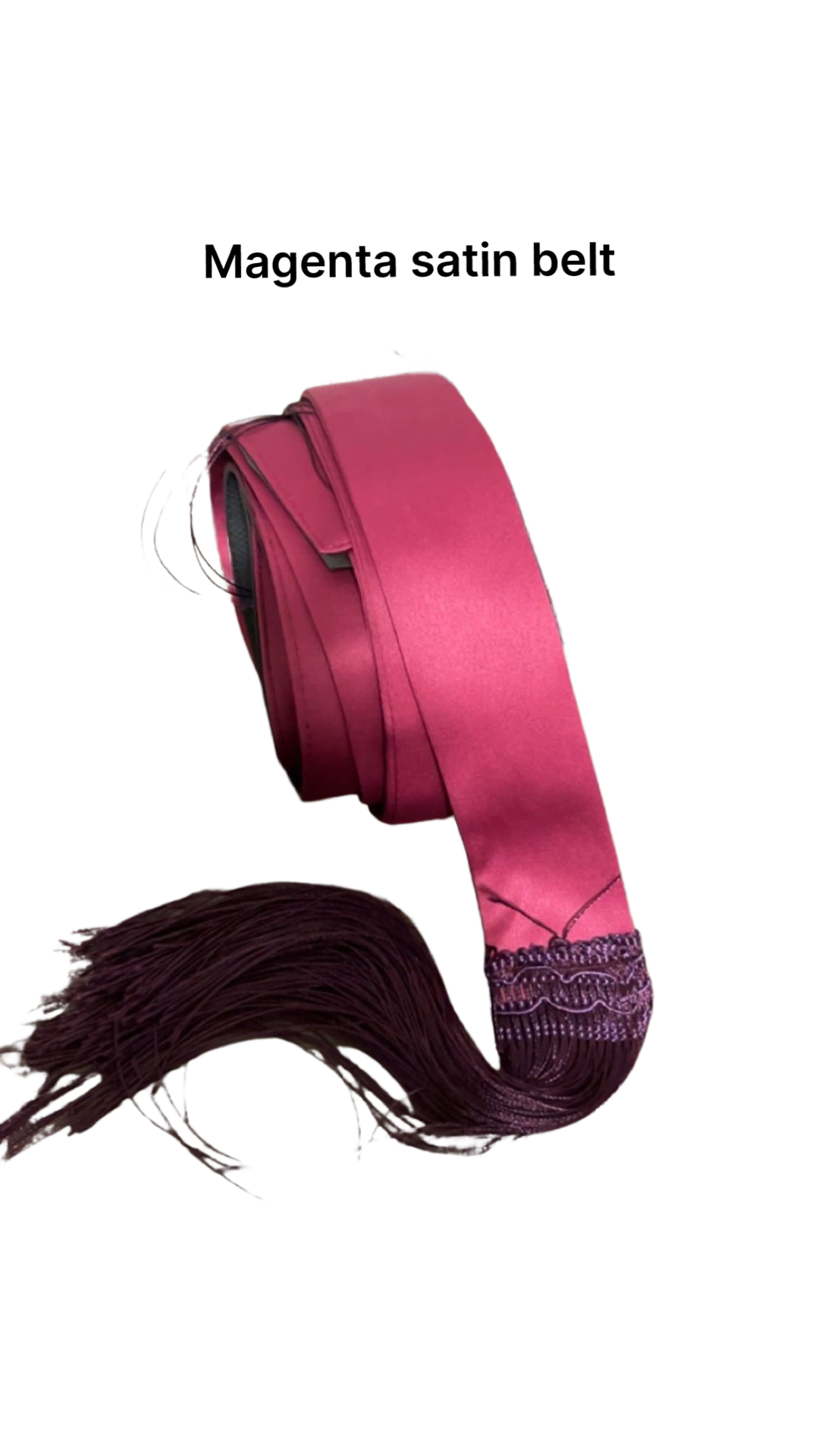 Magenta satin belt