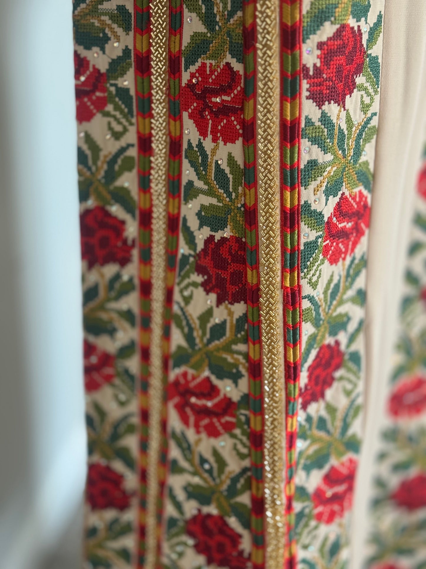 Beautiful light beige embroidered thobe