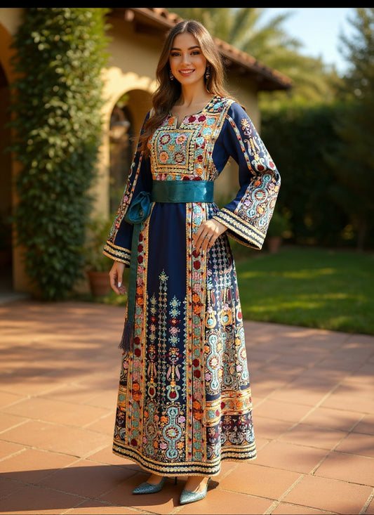 Deep Navy blue fabric thobe