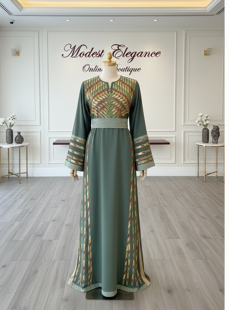 Sage green Manajil thobe