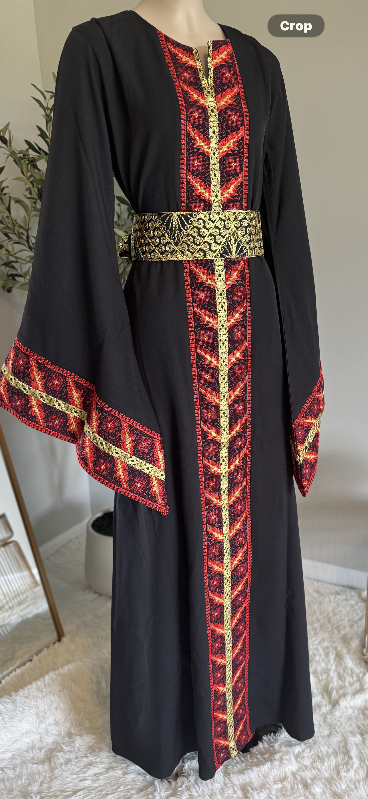 Black embroidered dress
