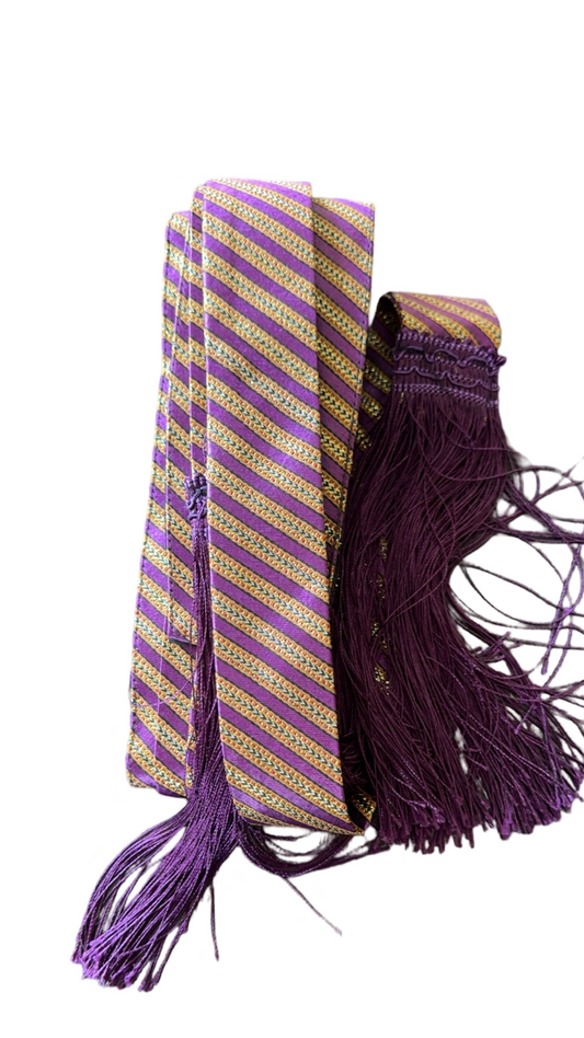 Purple and gold kshamer belt