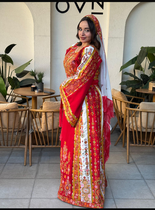 Red fabric thobe