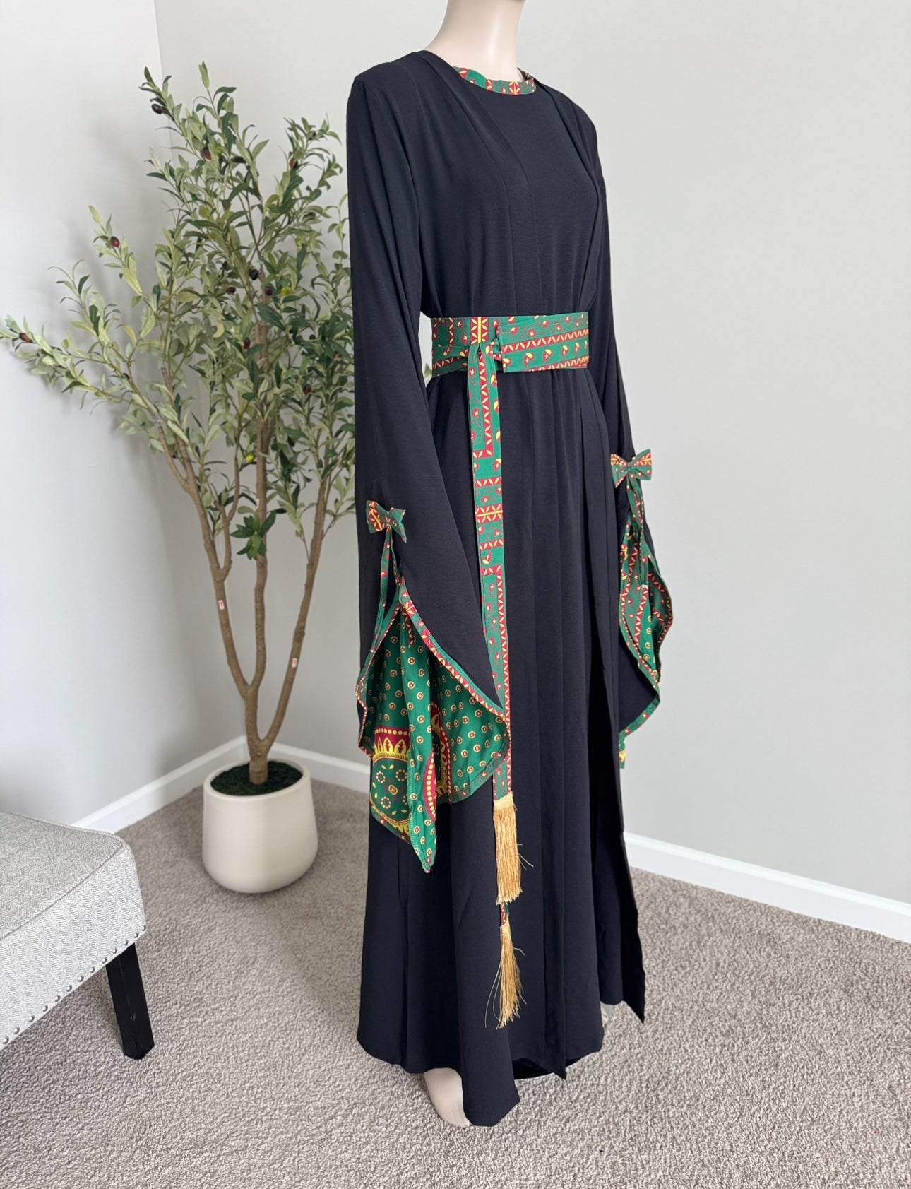 Two-piece abaya with belt