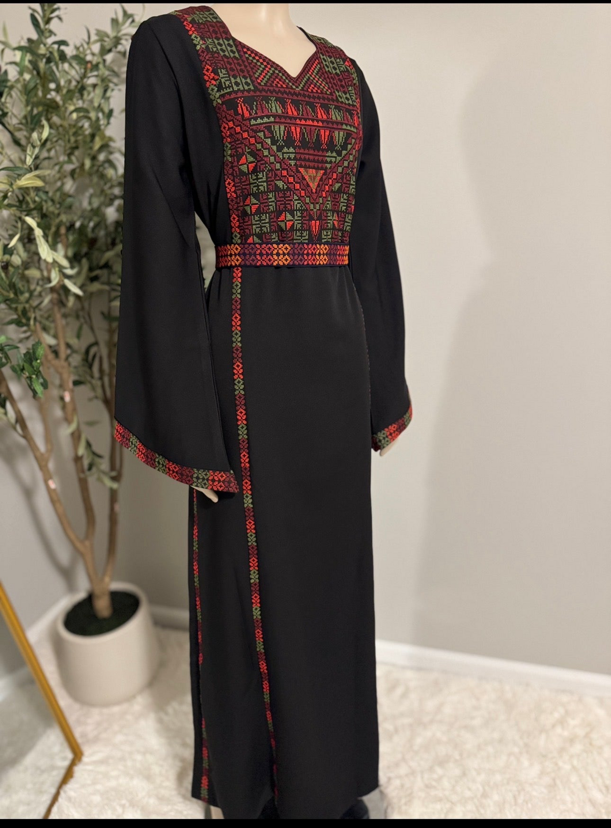 Black Women’s Dress with Embroidery