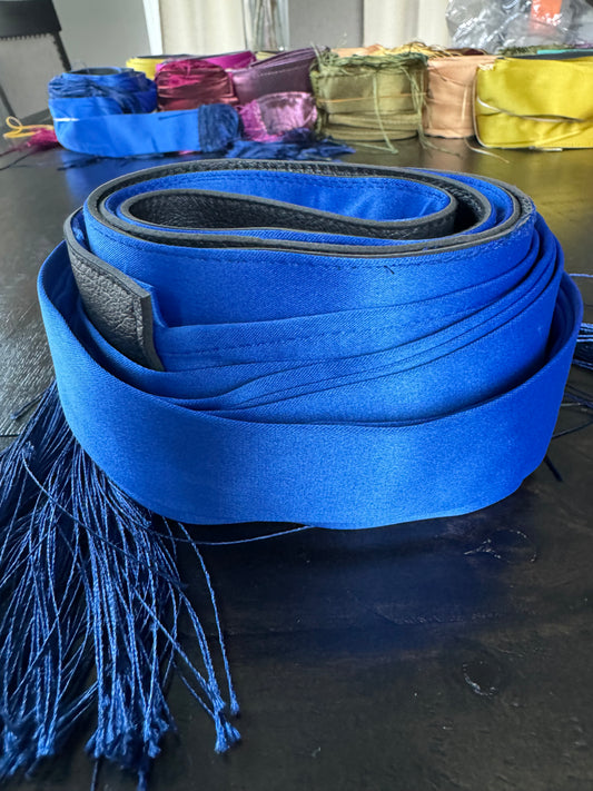 Royal blue satin belt