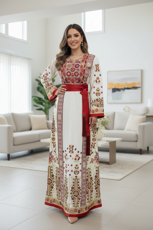 White and red thobe