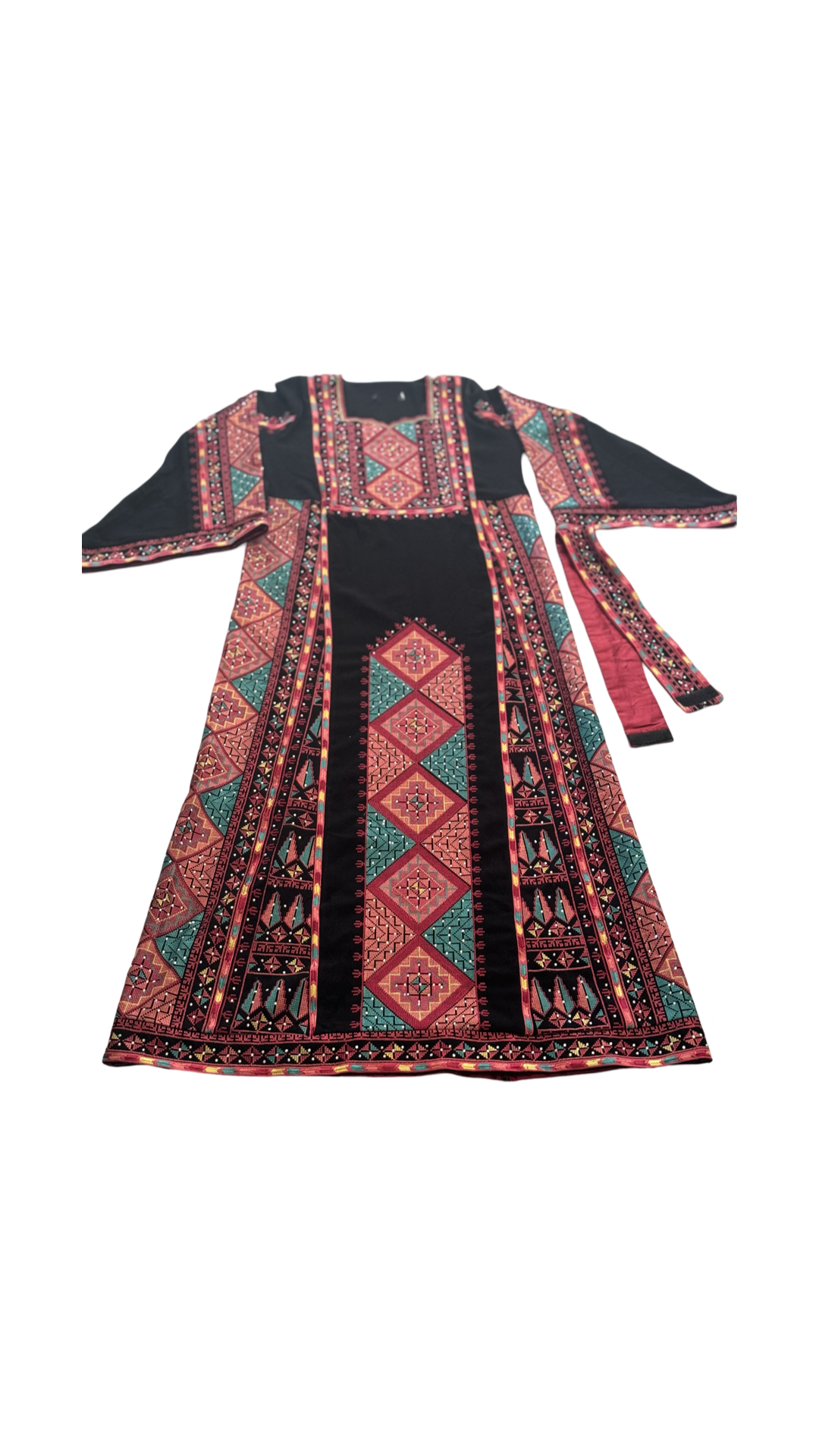 Black thobe with multicolor embroidery