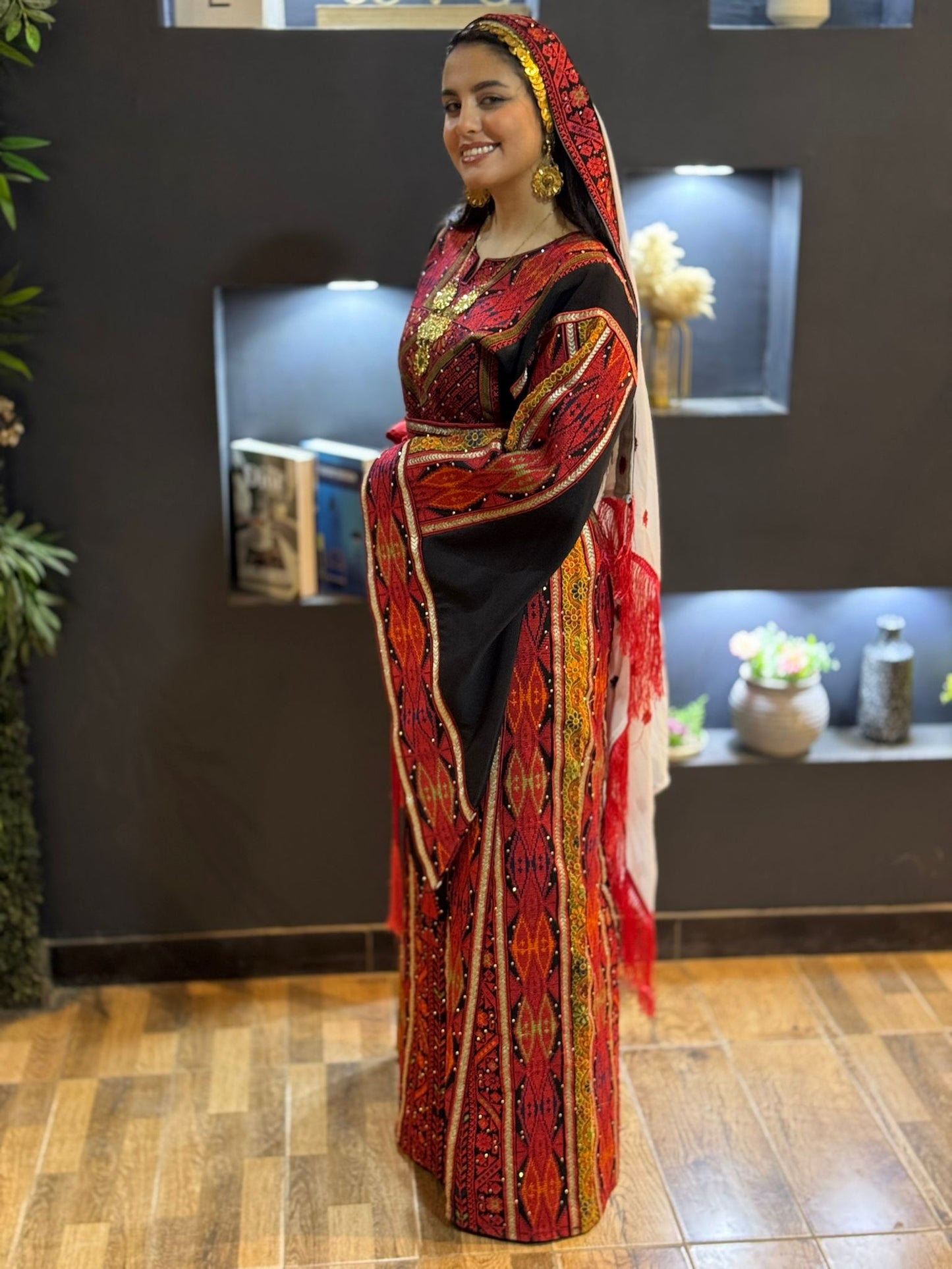 Black and red thobe
