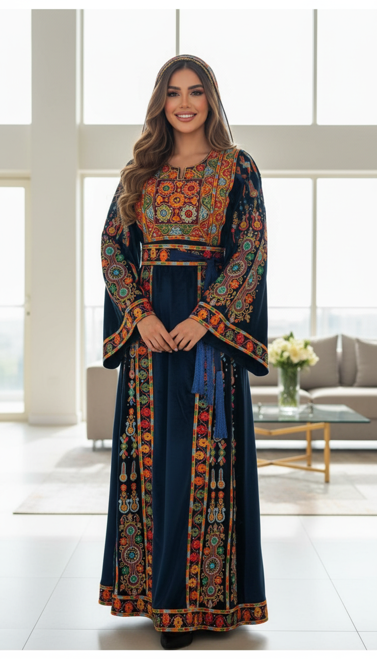 Navy- blue Silke velvet