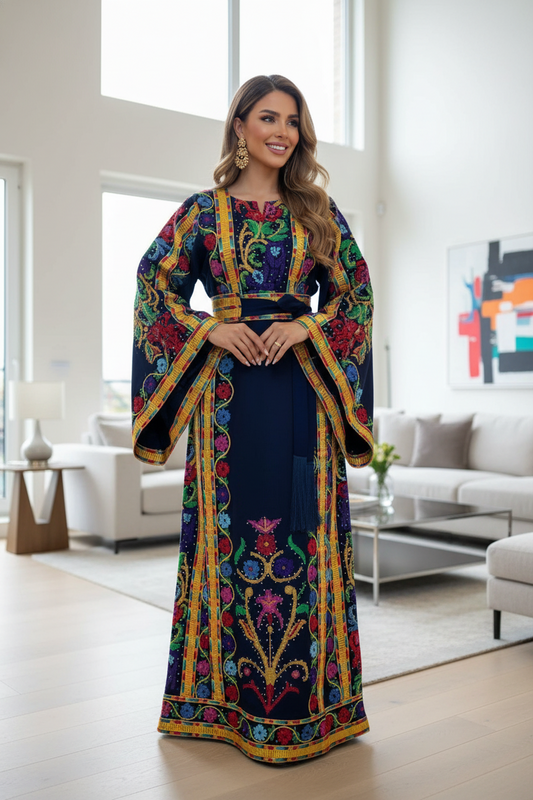 Navy blue fabric thobe