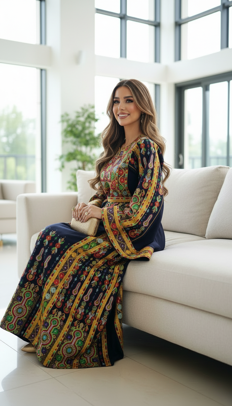 Navy blue fabric thobe