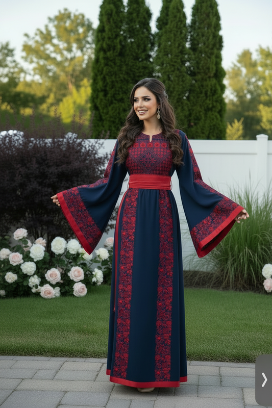 Navy blue fabric thobe