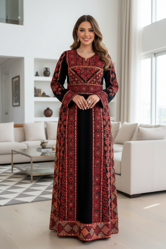 Black thobe with beautiful colors