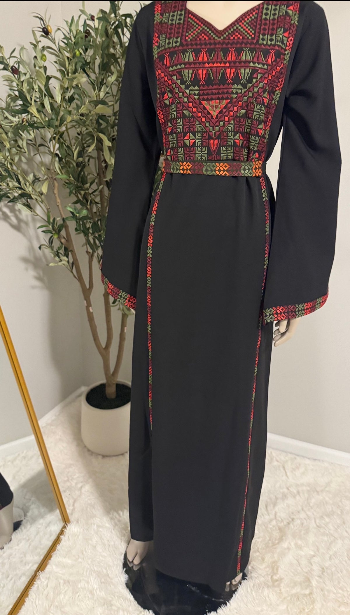 Black Women’s Dress with Embroidery