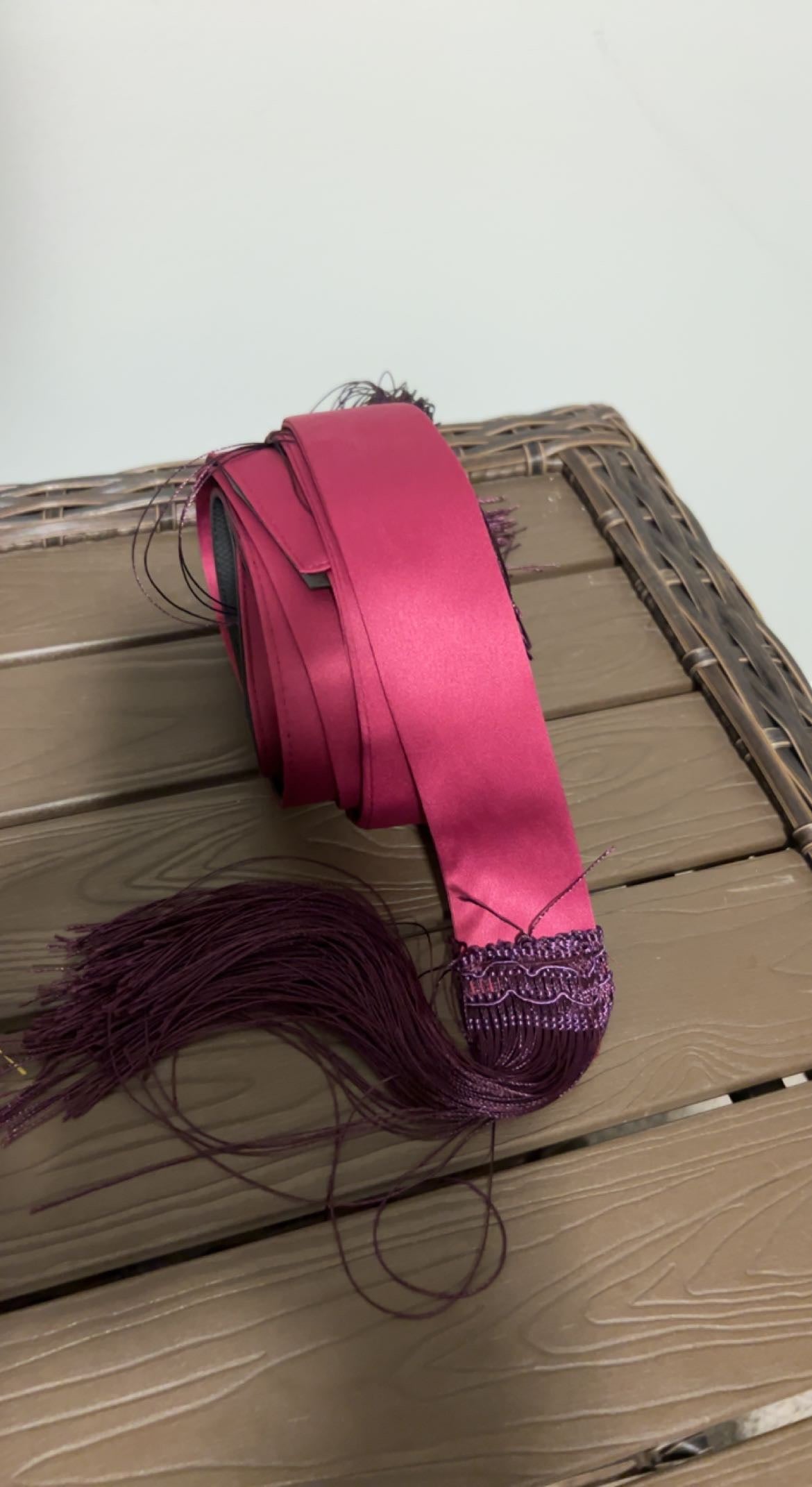 Magenta satin belt