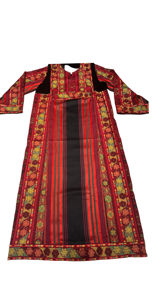 Black majdalwee thobe with Multicolor embroidery