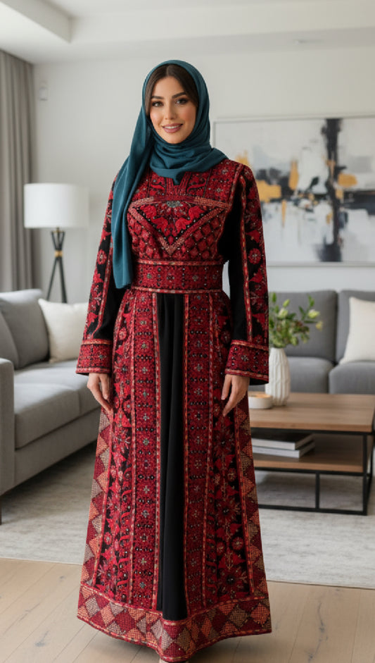 Black thobe with beautiful colors