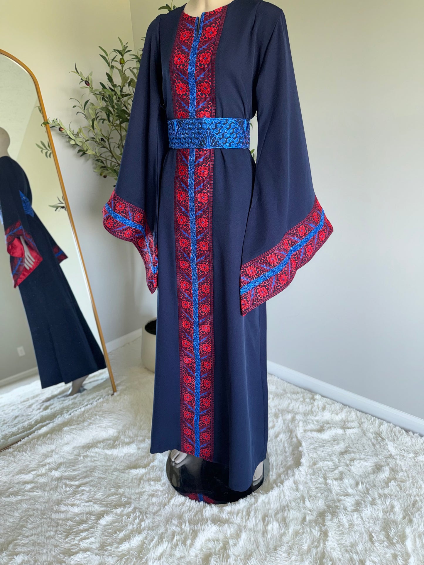 Navy blue embroidered Abaya /dress