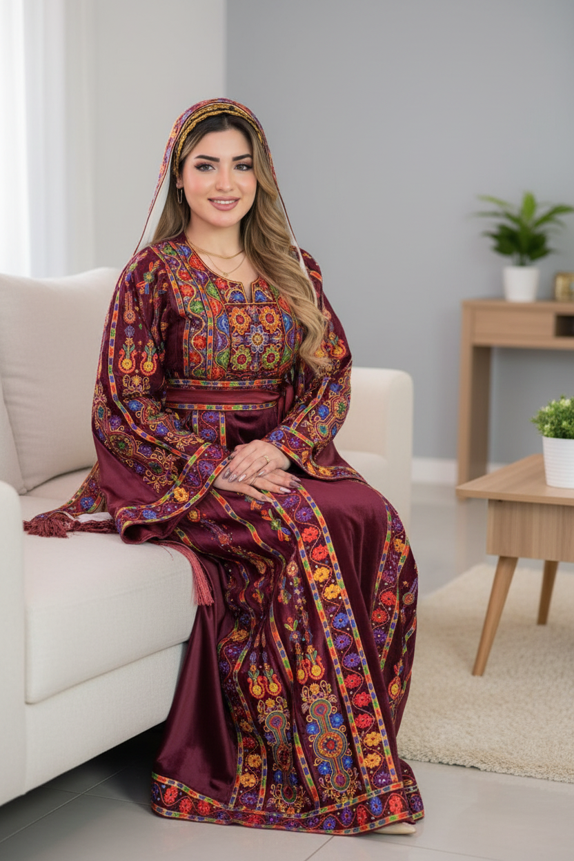 Burgundy silk velvet